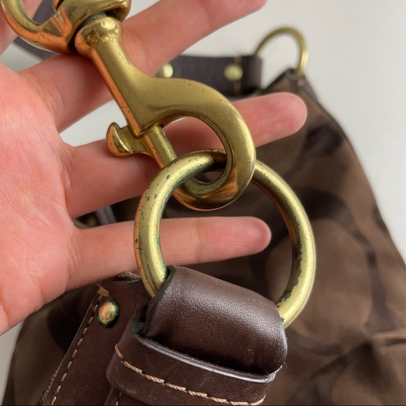 Coach Brown Canvas Big Monogram Gold Hardware Square Shoulder Bag K0773-10620 - Picture 12 of 12